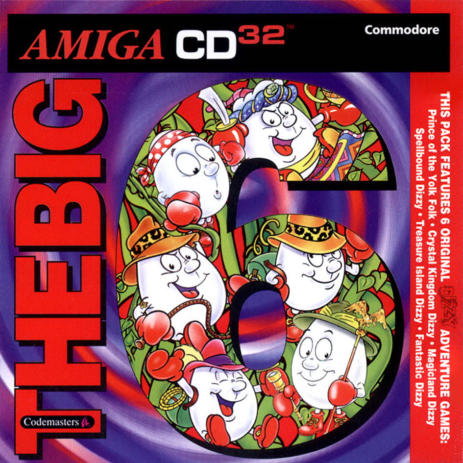 The Big 6: Dizzy Collection box art for Amiga CD32